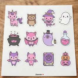 Adesivo Kawaii Pink & Purple Halloween Sticker Pack