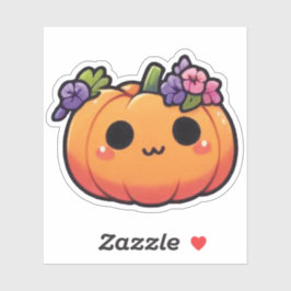 Adesivo Kawaii Pumpkin Flower Crown - halloween fall