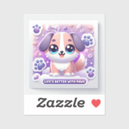 Adesivo Kawaii Puppy Life's better with Paws Dog Decal