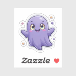 Adesivo Kawaii Purple Ghost Vinyl Sticker Cute Spooky