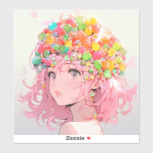 Adesivo Kawaii Rainbow Pastel Candy Mushroom AnimGirl