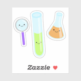 Adesivo Kawaii Science Test Tube Tampão para amplificação