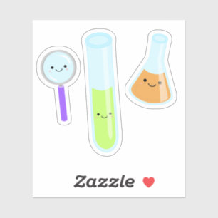 Adesivo Kawaii Science Test Tube Tampão para amplificação 