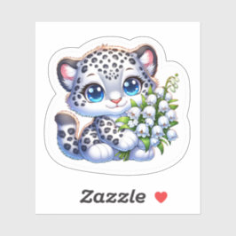 Adesivo Kawaii Snow Leopard Big Cat Anime Stickers