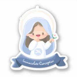 Adesivo Kawaii Sorrindo Virgem Maria Sticker
