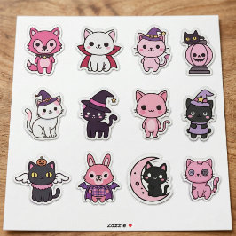 Adesivo Kawaii Spooky Cat Sticker Pack