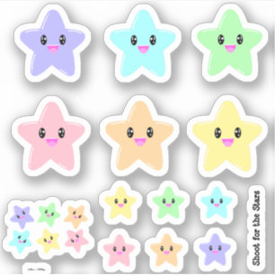 Adesivo Kawaii Star Cute Rainbow Shoot para as Estrelas