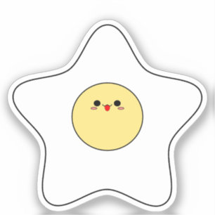 Adesivo Kawaii Star Fried Egg Vinyl Sticker