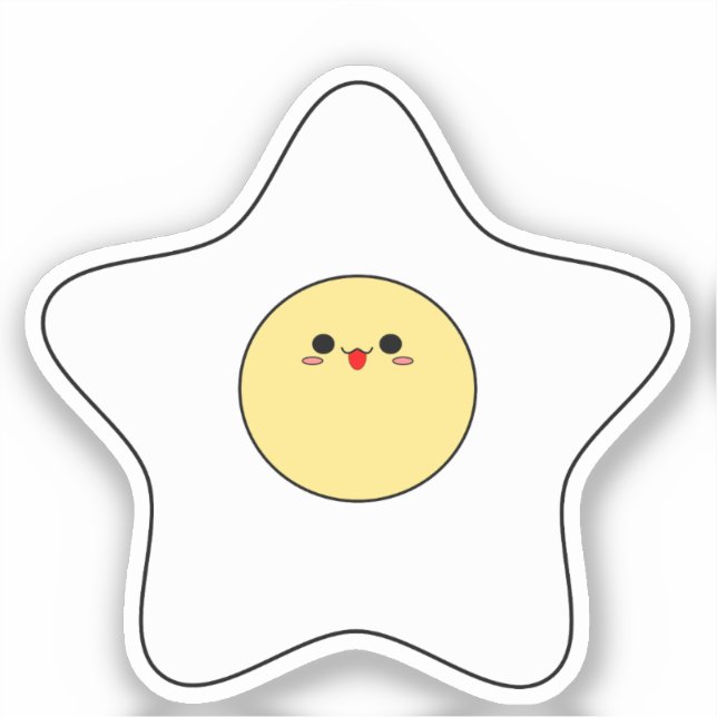 Adesivo Kawaii Star Fried Egg Vinyl Sticker (Frente)