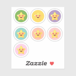 Adesivo Kawaii Stars em Círculos