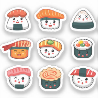 Adesivo Kawaii sushi