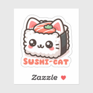Adesivo Kawaii Sushi-Cat Pun