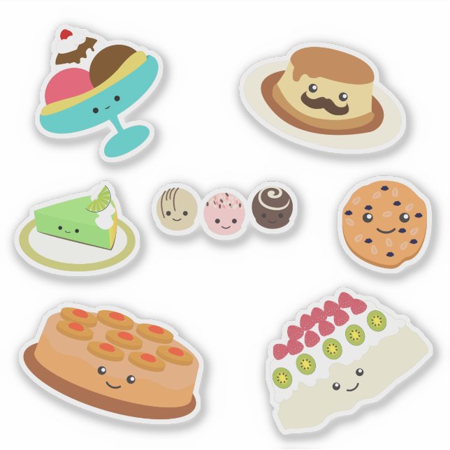 Adesivo Kawaii Sweets and Treats Sticker Set (Frente)