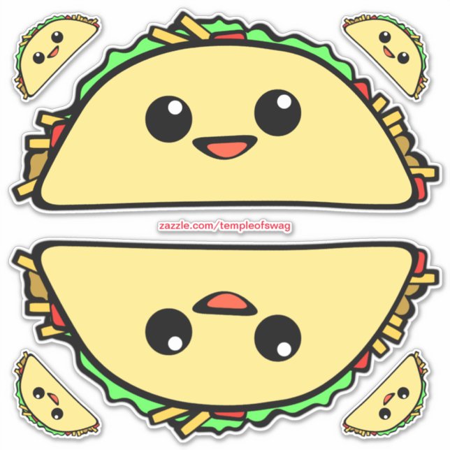 Adesivo Kawaii Tacos (Frente)