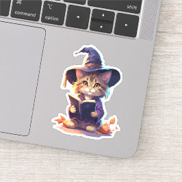 Adesivo Kawaii Witch Cat Art