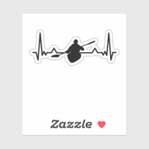 Adesivo Kayak Heartbeat Line Engraçado Kayaking Gifts