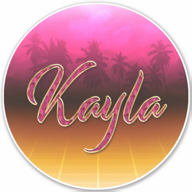 Adesivo Kayla Vorname Name golden pink Aufkleber Sticker (Frente)