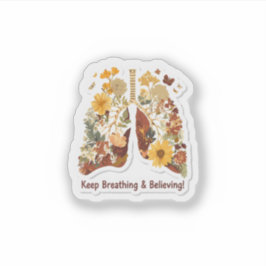 Adesivo Keep Breathing & Believing - Floral Lungs Sticker