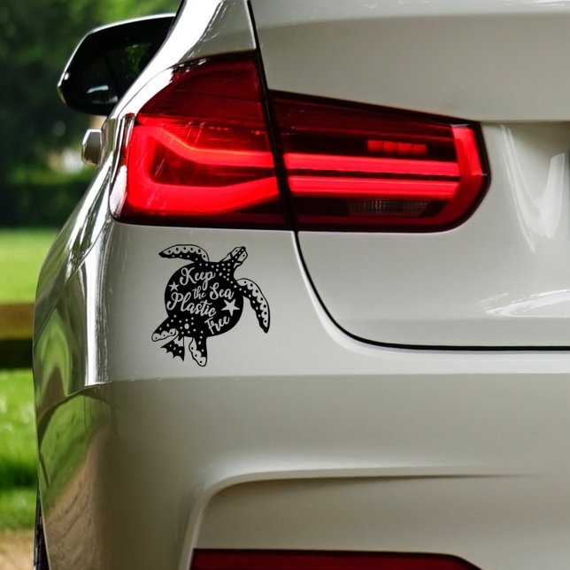 Adesivo Keep The Sea Plastic Free,  Vegan Car Decal (Criador carregado)