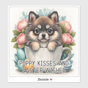 Adesivo Keeshond Kisses Páscoa Deseja - Páscoa Sticker