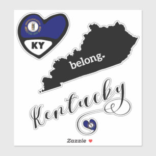 Adesivo Kentucky Love, 3 Designs, Die Cut Stickers