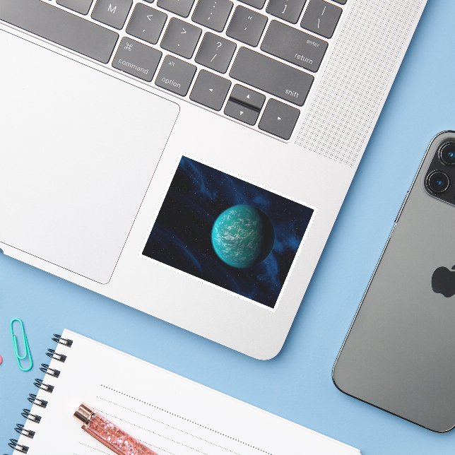 Adesivo Kepler 22b, Um Planeta Extrasolar. (Notebook com iPhone)