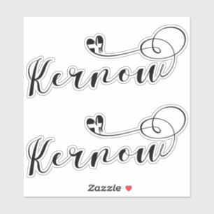Adesivo Kernow Flag em Heart, Cornish, Cornwall