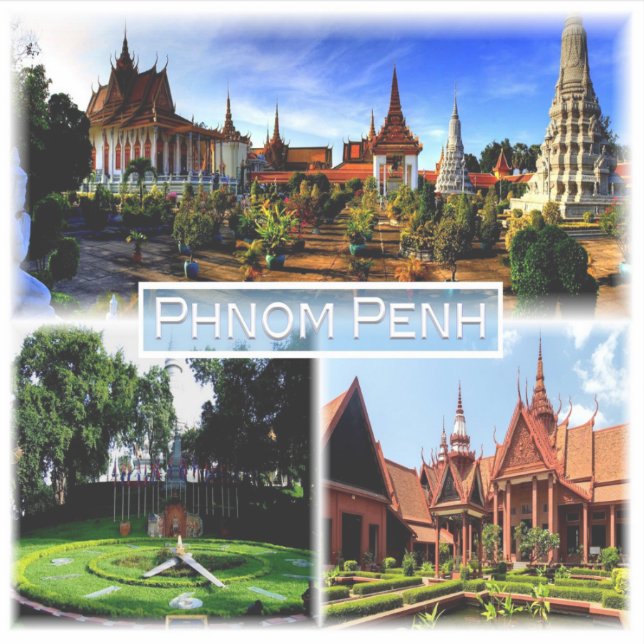 Adesivo KH Phnom Penh - Pagoda Prateada - Palácio Real - (Frente)