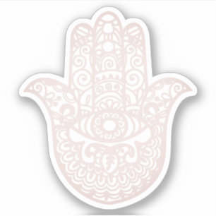 Adesivo Khamsa Mão Rosa Boa sorte