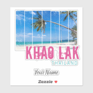 Adesivo Khao Lak Phang-Nga Tailândia Vintage Beach Souveni