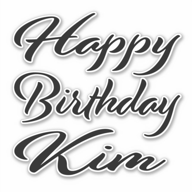 Adesivo Kim Name Vorname black Sticker Geburtstag (Frente)