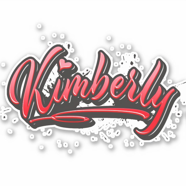Adesivo Kimberly red Heart Graffiti Aufkleber Sticker (Frente)