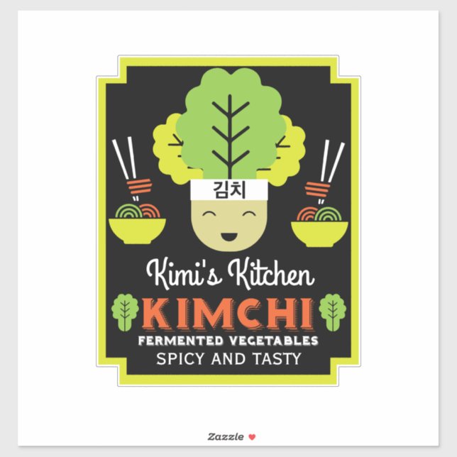 Adesivo Kimchi Kitchen Home Made Comida (Folha)