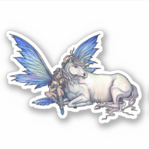 Adesivo Kindred Fairy e Unicorn Fantasy Art