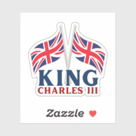 Adesivo King Charles III, Union Jack Flags Sticker