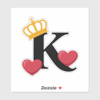 Adesivo King of Hearts Crowned K Emblem