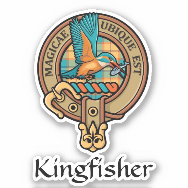 Adesivo Kingfisher Crest sobre Tartan Sticker (Frente)
