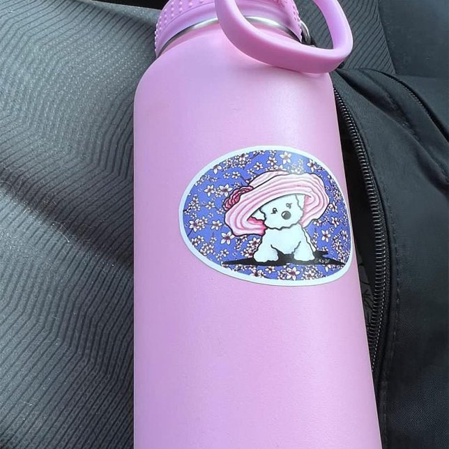 Adesivo KiniArt Bichon Belle Vinyl Stickers (Customer photo KiniArt vinyl sticker on her water bottle.)