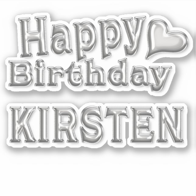 Adesivo Kirsten Happy Birthday silver Aufkleber Sticker (Frente)