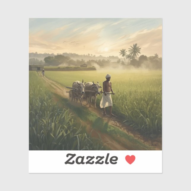 Adesivo Kisan Farming Life Painting Images (Folha)