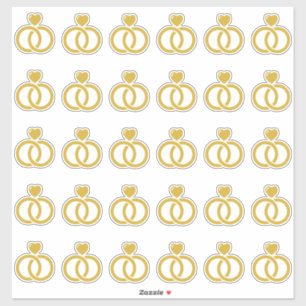 Adesivo Kiss-Cut do Anel de Casamento Moderno