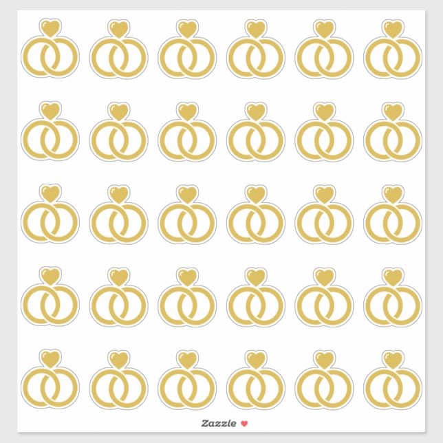 Adesivo Kiss-Cut do Anel de Casamento Moderno (Folha)