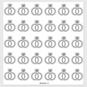 Adesivo Kiss-Cut do Anel de Casamento Moderno