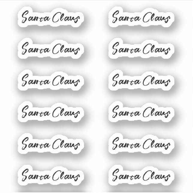 Adesivo Kiss-Cut Santa Claus Signature Branded Sticker (Frente)