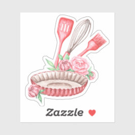 Adesivo Kitchenware de Aquarela Rosa