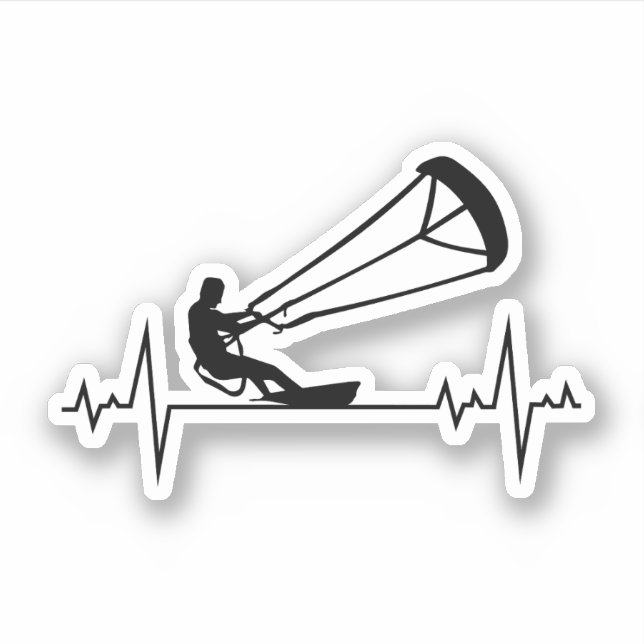 Adesivo Kitesurfing Kiteboard Kite montando esportes eólic (Frente)