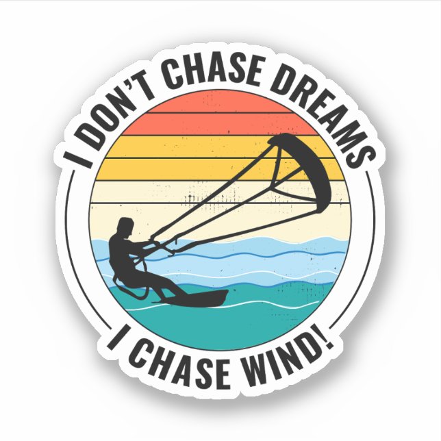 Adesivo Kitesurfing Kiteboard Kite montando esportes eólic (Frente)