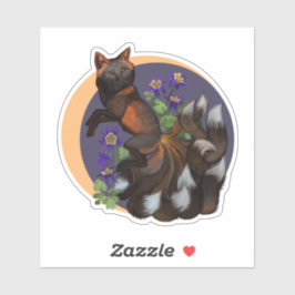 Adesivo Kitsune e Columbine Flowers