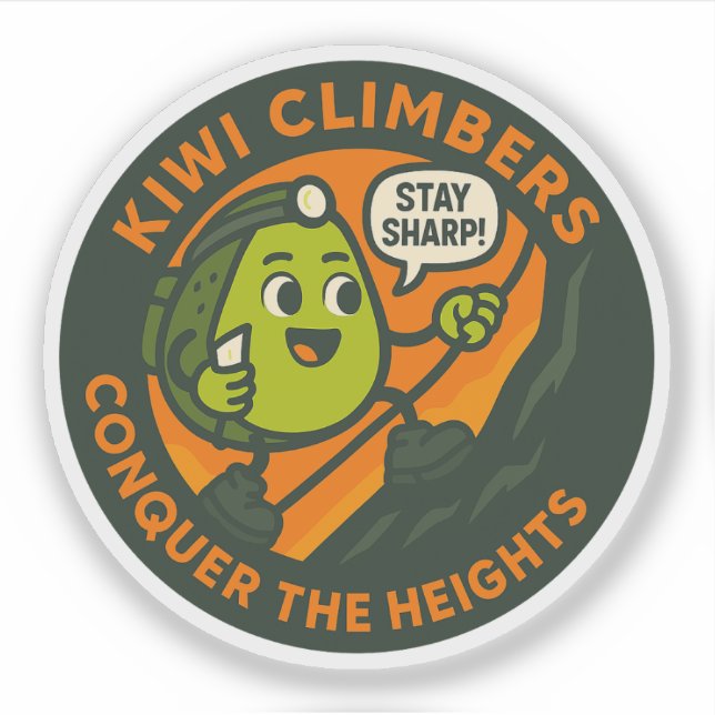 Adesivo Kiwi Escaladores Conquistam as Alturas (Frente)