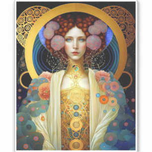 Adesivo Klimt inspirou a Rainha Deusa Fantasia Art